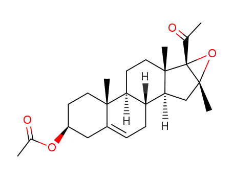 Molecular Structure of 14105-35-2 (3-Acetyloxy-16,17-epoxy-16-methylpregn-5-en-20-one)