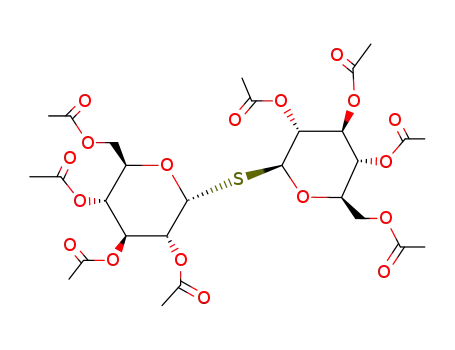 Molecular Structure of 65058-34-6 (.alpha.-D-Glucopyranoside, 2,3,4,6-tetra-O-acetyl-.beta.-D-glucopyranosyl 1-thio-, tetraacetate)