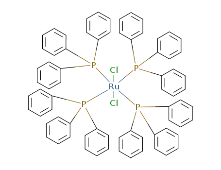 Molecular Structure of 15555-77-8 (DICHLOROTRIS(TRIPHENYLPHOSPHINE)RUTHENIUM(II))
