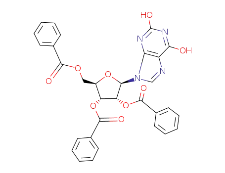 Molecular Structure of 73024-64-3 (9-(2,3,5-tri-O-benzoylpentofuranosyl)-3,9-dihydro-1H-purine-2,6-dione)