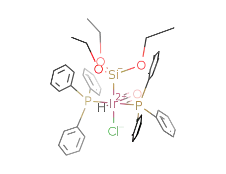 Molecular Structure of 1161879-49-7 (IrCl(Si(OC<sub>2</sub>H<sub>5</sub>)3)H(CO)(P(C<sub>6</sub>H<sub>5</sub>)3)2)