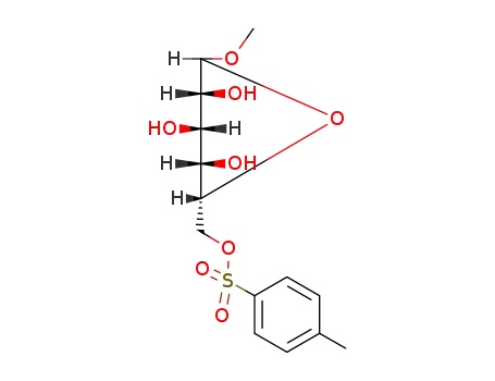 Molecular Structure of 92418-38-7 ((3,4,5-trihydroxy-6-methoxytetrahydro-2H-pyran-2-yl)methyl 4-methylbenzenesulfonate)