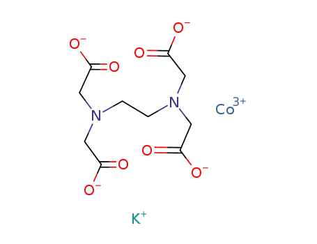 Molecular Structure of 14240-00-7 (Cobaltate(1-),[[N,N'-1,2-ethanediylbis[N-[(carboxy-kO)methyl]glycinato-kN,kO]](4-)]-, potassium, (OC-6-21)- (9CI))