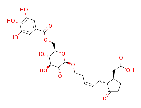 Molecular Structure of 844818-41-3 ((1'R,5'R)-5-(5-carboxymethyl-2-oxocyclopentyl)-3Z-pentyl β-D-(6-O-galloyl)glucopyranoside)