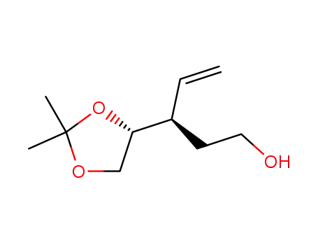 Molecular Structure of 115482-97-8 ((2R,3R)-1,2-O-isopropylidene-3-vinyl-1,2,5-pentanetriol)