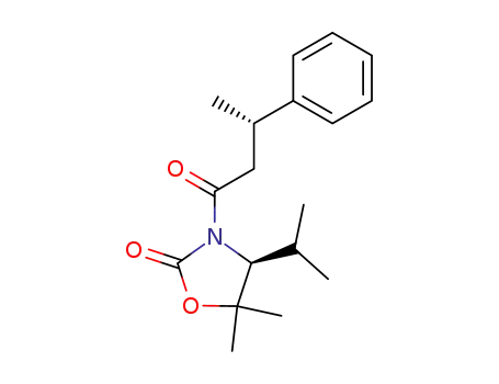 Molecular Structure of 637330-75-7 (2-Oxazolidinone,
5,5-dimethyl-4-(1-methylethyl)-3-[(3S)-1-oxo-3-phenylbutyl]-, (4S)-)