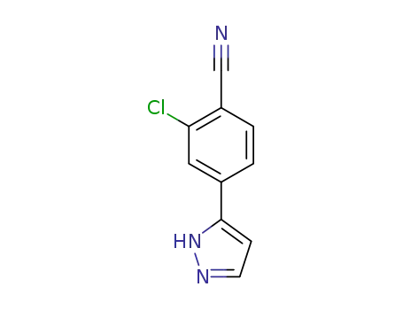 Molecular Structure of 1297537-37-1 (2-chloro-4-(1H-pyrazol-5-yl)benzonitrile)