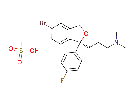 Molecular Structure of 852705-13-6 (1-[3-(dimethylamino)propyl]-1-(4-fluorophenyl)-5-bromo-1,3-dihydroisobenzofuran methanesulfonate salt)