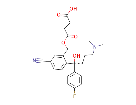 succinic acid mono-{5-cyano-2-[(S)-4-dimethylamino-1-(4-fluorophenyl)-1-hydroxybutyl]-benzyl} ester