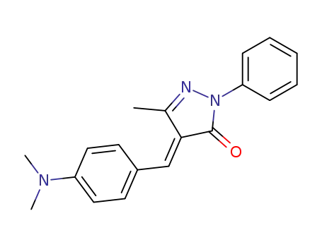 Molecular Structure of 132603-49-7 (4-((4-(DIMETHYLAMINO)PHENYL)METHYLENE)-3-METHYL-1-PHENYL-2-PYRAZOLIN-5-ONE)