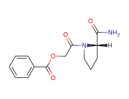Molecular Structure of 106231-69-0 (Benzoic acid 2-((S)-2-carbamoyl-pyrrolidin-1-yl)-2-oxo-ethyl ester)