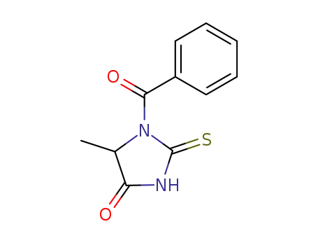Molecular Structure of 39806-58-1 (4-Imidazolidinone, 1-benzoyl-5-methyl-2-thioxo-)
