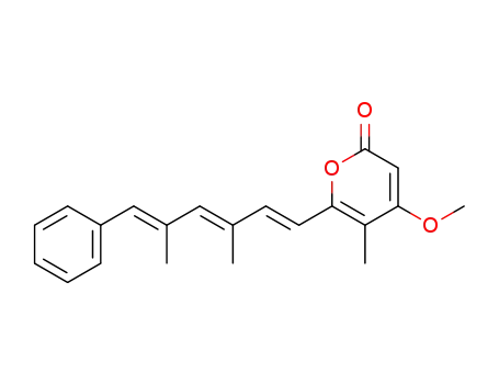 2H-Pyran-2-one,6-[(1E,3E,5E)-3,5-dimethyl- 6-phenyl-1,3,5-hexatrienyl]-4-methoxy-5- methyl- 