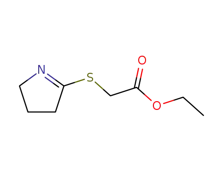 Molecular Structure of 4226-71-5 (Acetic acid, [(3,4-dihydro-2H-pyrrol-5-yl)thio]-, ethyl ester)