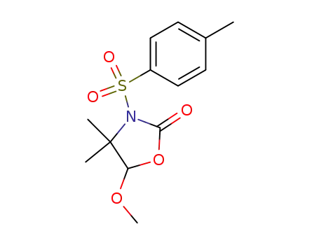 Molecular Structure of 119350-40-2 (3-(4-toluenesulfonyl)-4,4-dimethyl-5-methoxy-2-oxazolidone)