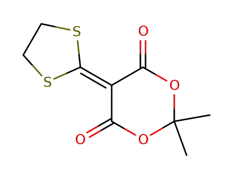 Molecular Structure of 109480-62-8 (2,2-dimethyl-5-5(2,5-dithiacyclopentylidene)-1,3-dioxane-4,6-dione)