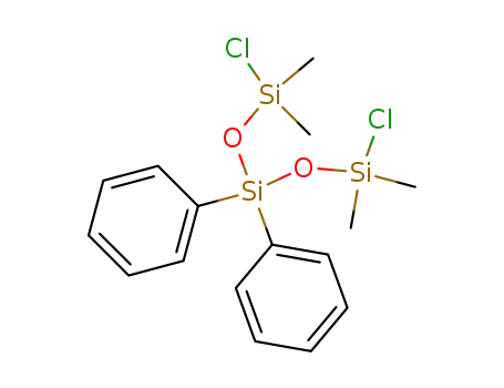 Molecular Structure of 65197-32-2 (Trisiloxane, 1,5-dichloro-1,1,5,5-tetramethyl-3,3-diphenyl-)