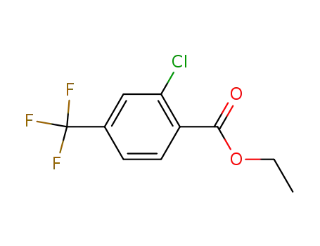 Molecular Structure of 192805-87-1 (Benzoic acid, 2-chloro-4-(trifluoromethyl)-, ethyl ester)