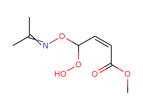 Molecular Structure of 183586-16-5 (2-Butenoic acid, 4-hydroperoxy-4-[[(1-methylethylidene)amino]oxy]-,
methyl ester, (Z)-)