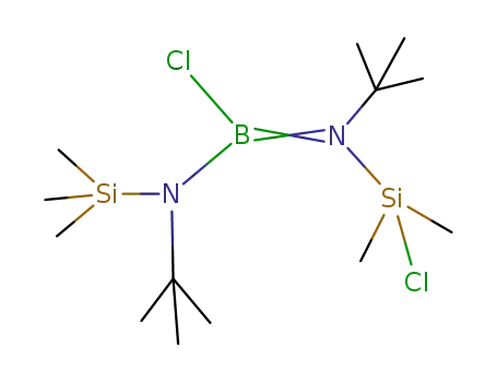 Molecular Structure of 112795-02-5 ({tert-butyl(chlorodimethylsilyl)amino}{tert-butyl(trimethylsilyl)amino}chloroborane)