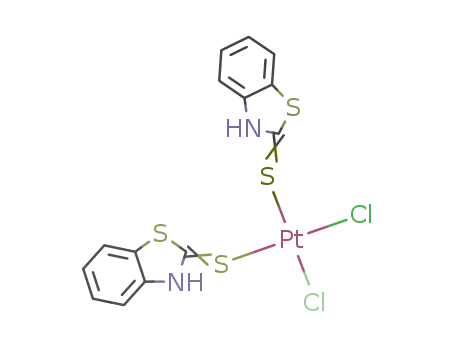 Molecular Structure of 57948-09-1 (dichloroplatinum(2+) bis(2-thioxo-1,3-benzothiazol-3-ide))