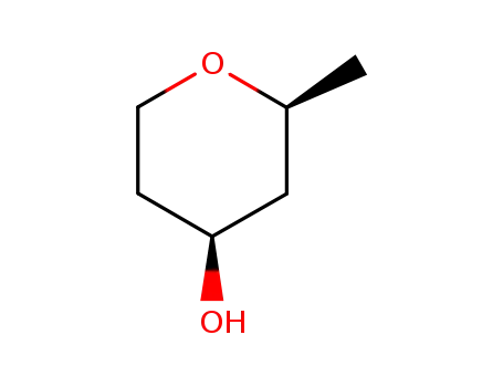 Molecular Structure of 82110-13-2 ((2S,4S)-2-Methyl-tetrahydro-2H-pyran-4-ol)