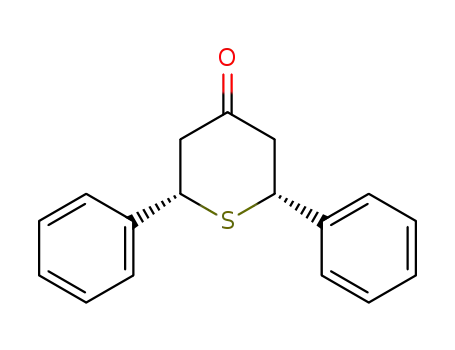 Molecular Structure of 18456-44-5 (4H-Thiopyran-4-one, tetrahydro-2,6-diphenyl-, cis-)