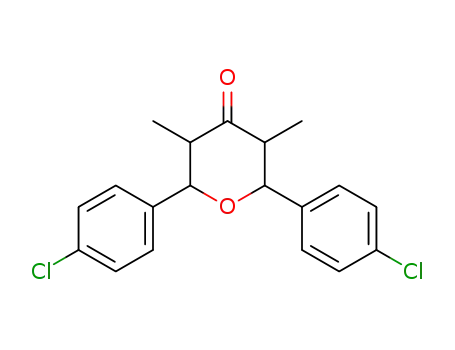 Molecular Structure of 67405-31-6 (2,6-bis(4-chlorophenyl)-3,5-dimethyltetrahydro-4H-pyran-4-one)