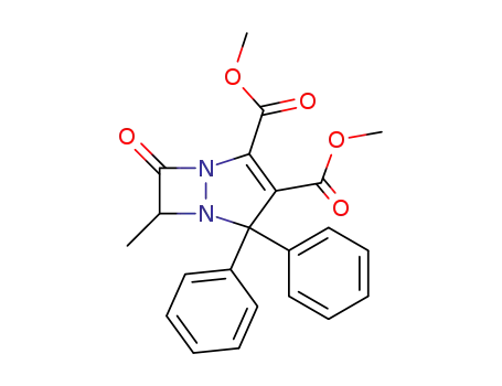 Molecular Structure of 79289-59-1 (1,5-Diazabicyclo[3.2.0]hept-2-ene-2,3-dicarboxylic acid,
6-methyl-7-oxo-4,4-diphenyl-, dimethyl ester)