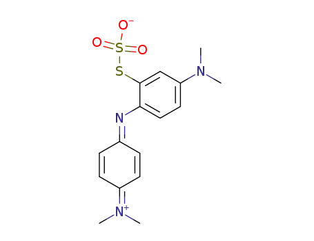 Molecular Structure of 15967-15-4 ((4-(2-(thiosulfate)-4-(dimethylamino)-phenylimino)-cyclohex-2,5-dienylidene)-N,N-dimethyl ammonium)
