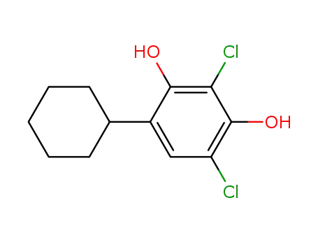 Molecular Structure of 873399-89-4 (2,4-dichloro-6-cyclohexyl-resorcinol)
