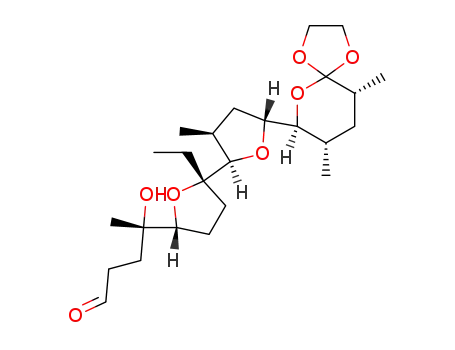 Molecular Structure of 116278-51-4 ((S)-4-[(2S,5R,2'R,3'S,5'R)-5'-((7S,8S,10R)-8,10-Dimethyl-1,4,6-trioxa-spiro[4.5]dec-7-yl)-2-ethyl-3'-methyl-octahydro-[2,2']bifuranyl-5-yl]-4-hydroxy-pentanal)