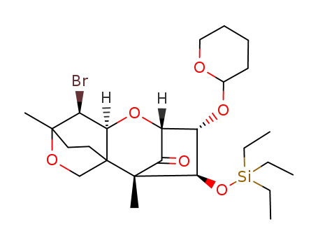 3α-<(tetrahydropyranyl)oxy>-4β-<(triethylsilyl)oxy>-10β-bromo-9α,15-epoxy-13-nortrichothecan-12-one