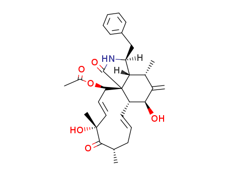 Cytochalasin D;(7S,13E,16S,18R,19E,21R)-21-(Acetyloxy)-7,18-dihydroxy-16,18-diMethyl-10-phenyl[11]cytochalasa-6(12),13,19-triene-1,17-dione