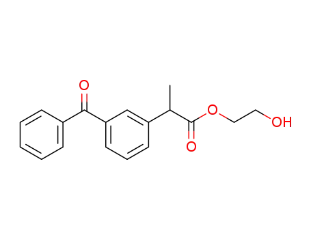 Molecular Structure of 70125-82-5 (2-(3-benzoylphenyl)propionic acid 2-hydroxyethyl ester)