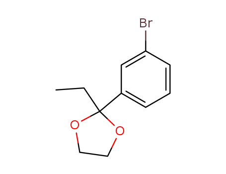 Molecular Structure of 73275-86-2 (1,3-Dioxolane, 2-(3-bromophenyl)-2-ethyl-)