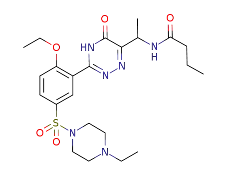 Molecular Structure of 1169861-31-7 (N-[1-[3-[2-ethoxy-5-[(4-ethyl-1-piperazinyl)sulfonyl]-phenyl]-2,5-dihydro-5-oxo-1,2,4-triazin-6-yl]ethyl]-butanamide)