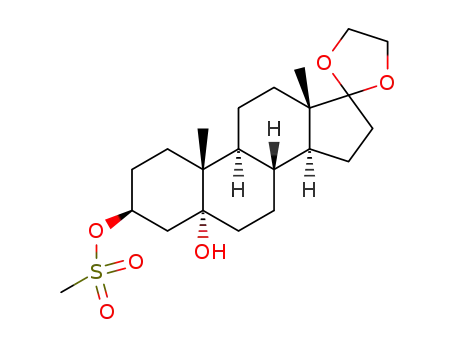 Molecular Structure of 15577-68-1 (17,17-ethylenedioxy-3β-methanesulfonyloxy-androstane-5α-ol)