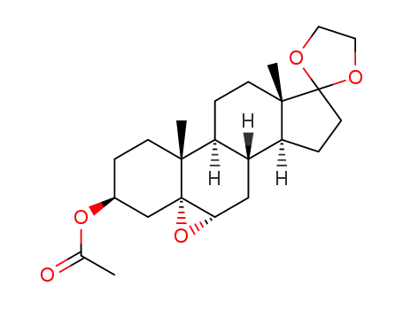 Molecular Structure of 115350-45-3 (3β-acetoxy-5α,6α-epoxy-androst-17-one, ethylene ketal)