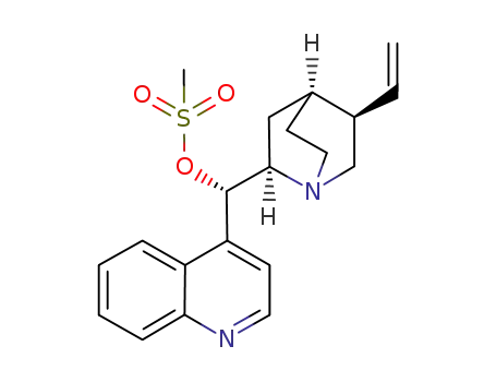Molecular Structure of 560119-43-9 (methanesulfonic acid (quinolin-4-yl)(5-vinyl-1-azabicyclo[2.2.2]oct-2-yl)methyl ester)