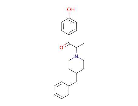 Molecular Structure of 74991-32-5 (1-Propanone, 1-(4-hydroxyphenyl)-2-[4-(phenylmethyl)-1-piperidinyl]-)