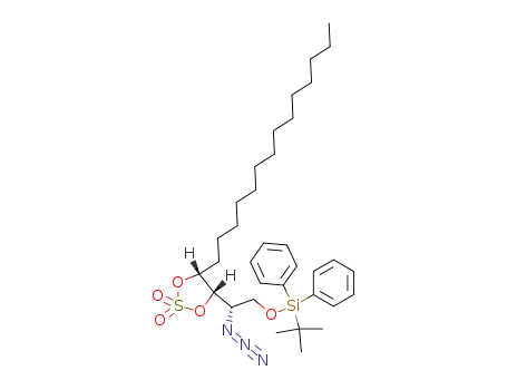 Molecular Structure of 916159-69-8 ([(S)-2-azido-2-((4S,5R)-2,2-dioxo-5-tetradecyl-2λ<sup>6</sup>-[1,3,2]dioxathiolan-4-yl)ethoxy]-tert-butyldiphenylsilane)