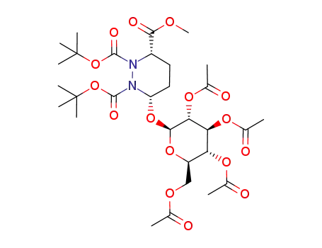 Methyl (3S,6S)-1,2-bis(tert-butoxycarbonyl)-1,2,3,4,5,6-hexahydro-6-(2`,3`,4`,6`-tetra-O-acetyl-β-D-glucopyranosyloxy)pyridazine-3-carboxylate