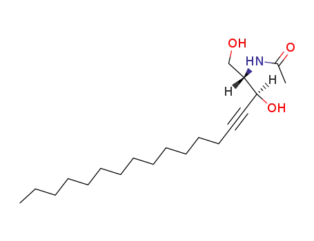 Molecular Structure of 102854-84-2 (Acetamide, N-[(1S,2R)-2-hydroxy-1-(hydroxymethyl)-3-heptadecynyl]-)