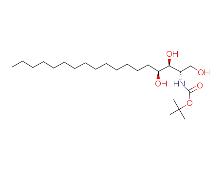 Molecular Structure of 395069-19-9 (Carbamic acid,
[(1S,2S,3S)-2,3-dihydroxy-1-(hydroxymethyl)heptadecyl]-,
1,1-dimethylethyl ester)