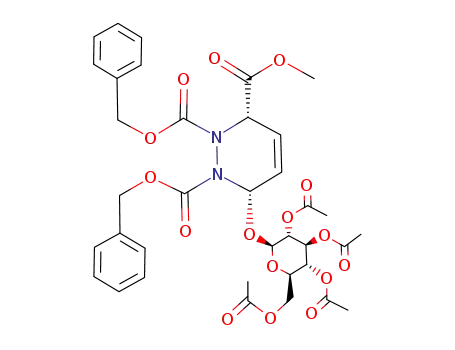 Methyl (3S,6S)-1,2-bis(benzyloxycarbonyl)-1,2,3,6-tetrahydro-6-(2`,3`,4`,6`-tetra-O-acetyl-β-D-glucopyranosyloxy)pyridazine-3-carboxylate