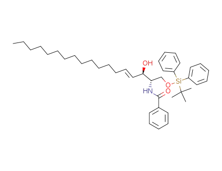 Molecular Structure of 157117-29-8 (N-[(E)-(1S,2R)-1-(tert-Butyl-diphenyl-silanyloxymethyl)-2-hydroxy-heptadec-3-enyl]-benzamide)