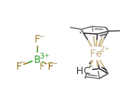 (C<sub>5</sub>H<sub>5</sub>)Fe[C<sub>6</sub>H<sub>4</sub>(CH<sub>3</sub>)2]<sup>(1+)</sup>*BF<sub>4</sub><sup>(1-)</sup>=(C<sub>5</sub>H<sub>5</sub>)Fe[C<sub>6</sub>H<sub>4</sub>(CH<sub>3</sub>)2]BF<sub>4</sub>