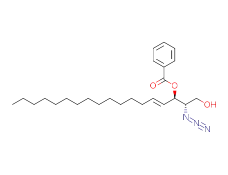 Molecular Structure of 103348-50-1 ((2S,3R,4E)-2-azido-3-benzoyloxy-4-octadecen-1-ol)