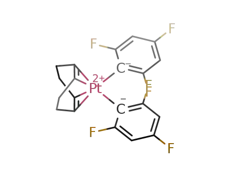 Molecular Structure of 94352-68-8 (Pt(C<sub>6</sub>H<sub>2</sub>F<sub>3</sub>-2,4,6)2(cod))